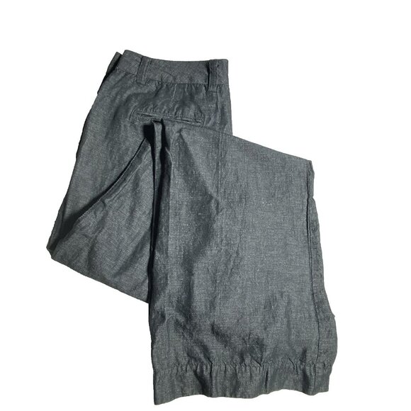 Max Studio Heather Gray Size 6 Cotton Linen Blend Wide Leg Boot Pants - Picture 10 of 10